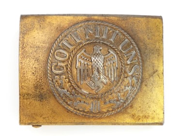 German WWII Kriegsmarine Gold Finished Belt Buckle