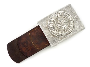 German WWII Army Aluminum Belt Buckle By JFS