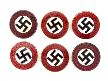 Lot of 6 German WWII NSDAP Party Pins