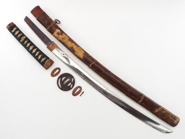 Unusual Japanese WWII Hand Forged Japanese Military Sword