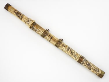 Antique Japanese Carved Bone Wakizashi Sword