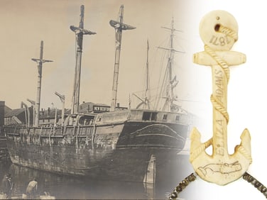 American Ship ELIZA Sailor Made Nautical Scrimshaw Magnifying Glass Dated 1871