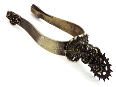 Antique Hand Forged and Chiseled European Single Spur