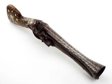 Superb Quality 18th C. Islamic Ottoman Turkish BLUNDERBUSS Pistol with Chiseled Steel