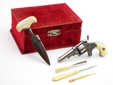 Beautiful Victorian Red Velvet Dresser Box