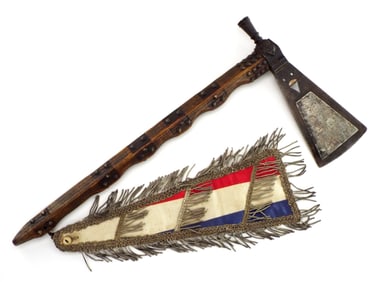 MASSIVE Native American PRESENTATION to chief Redfeather Pipe Tomahawk