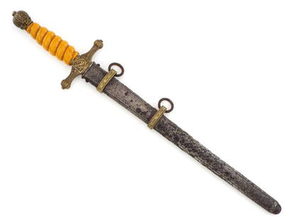 German WWI to WWII Kaiserliche Marine Officer's Dirk Dagger.: German WWI to WWII Kaiserliche Marine Officer's Dirk Dagger.. Full Length 15.5 Inches Blade Length 10 Inches