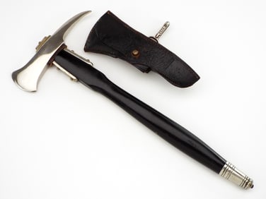German WWII Fireman Dress Axe with RARE Leather Sheath