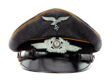 German WWII Luftwaffe Officers Pilot Visor Cap