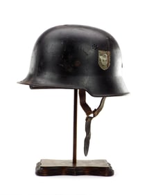 German WWII Police Double Decal Helmet