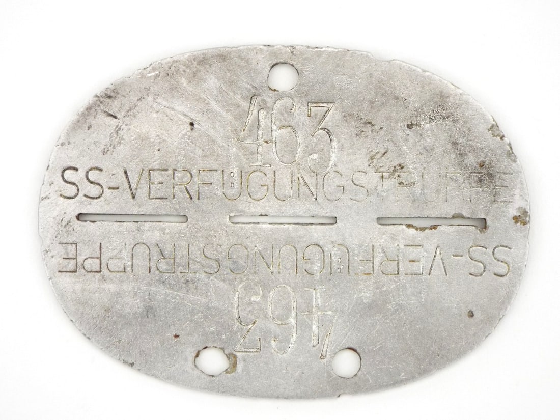 German WWII SS Verfugungstruppe Identification Disc Dog-Tag: German WWII SS Verfugungstruppe Identification Disc Dog-Tag