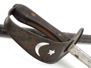 Seldom Encountered BRASS GUARD Turkish WWI German made Cavalry Officers Sword.