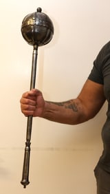 Sensational late 17 century North Indian Mace Gad) of colossal size, one of the biggest maces of its