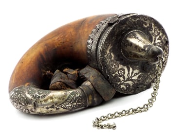 Antique Islamic Mughal Indian BATURBAN Powder Flask