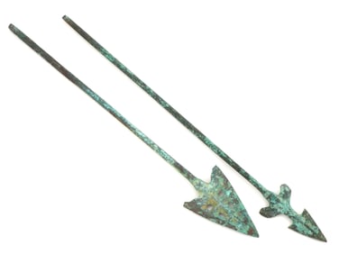 2 Ancient Antique Luristan Bronze Arrows