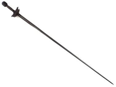 Exquisite 17th. C. Italian Rapier with Steel Hilt Chiseled In Fine Detail
