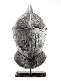 Victorian Era Italian Parade Burgonet Helmet Of The 16th C. Style
