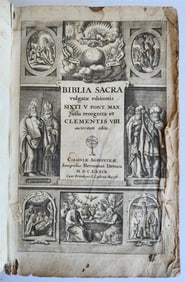 1679 BIBLE in LATIN antique vellum bound OLD & NEW TESTAMENT BIBLIA SACRA