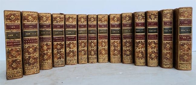 1768-1779 GEOGRAPHY 14 VOLUMES antique in FRENCH