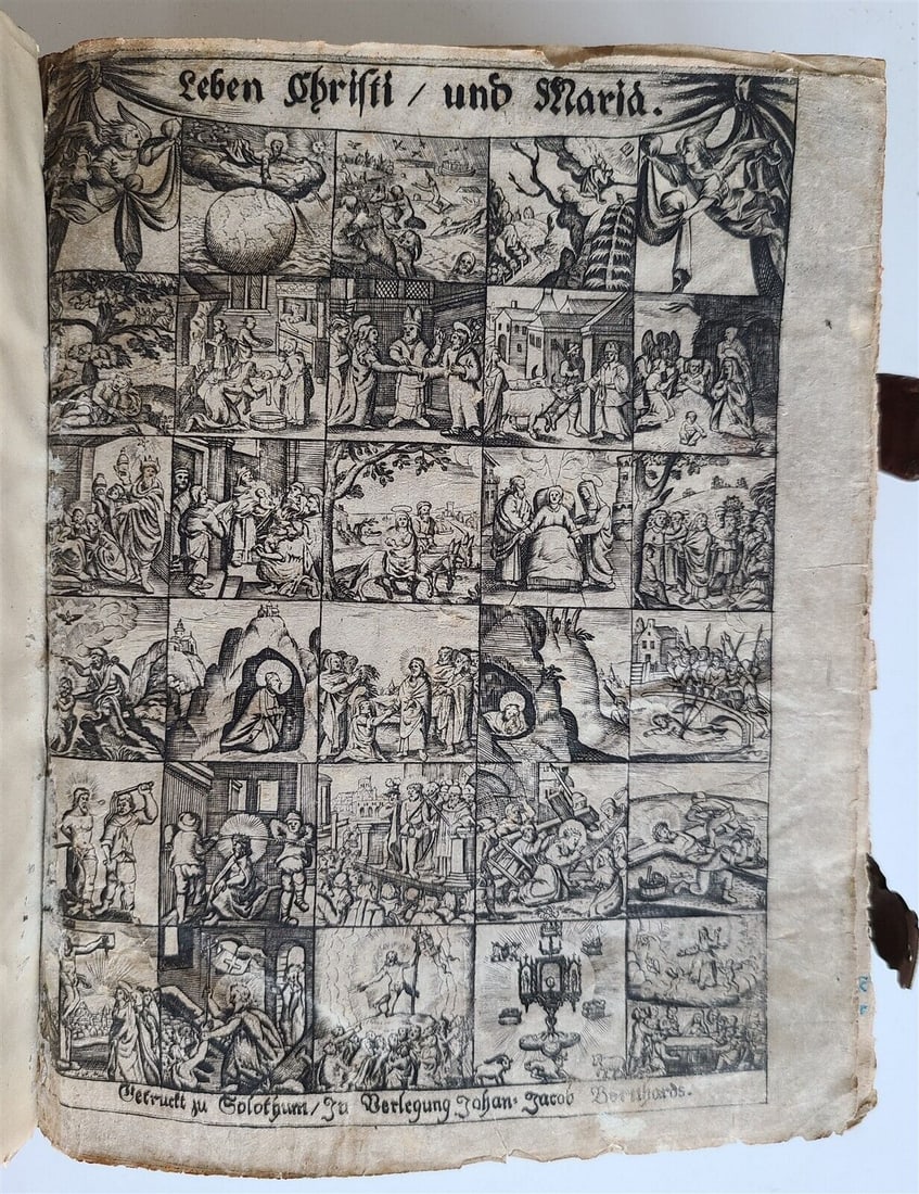 1681 LIFE of CHRIST & VIRGIN MARY in GERMAN antique LEATHER BINDING: Leben Christi Oder Aussführliche / andachtige bewegliche Beschreibung Dess Lebens und Leydens unsers Herrn Jesu Christi / Und seiner glorwürdigen Mutter Maria. (Life of Christ Or Detailed / Devotion