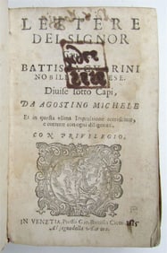 1615 LETTERE by GiovannivGUARINI antique in ITALIAN vellum bound