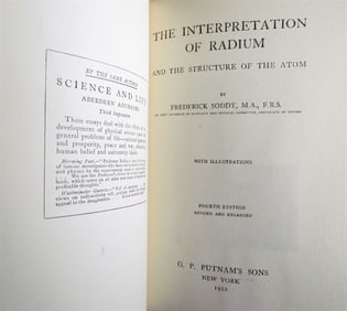 1922 INTERPRETATION of RADIUM & STRUCTURE OF ATOM by F.SODDY antique ILLUSTRATED