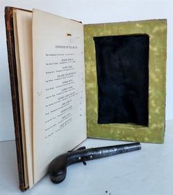 BOOK SHAPE BOX SAFE w/ INSERT pls see photos antique