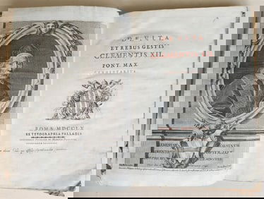 1760 DE VITA ET REBUS GESTIS CLEMENTIS XII antique in ITALIAN