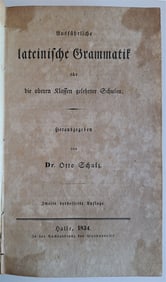 1834 DETAILED LATIN GRAMMAR in GERMAN antique Ausfuhrliche Lateinische Grammatik