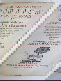 1707 BIBLICAE EXERCITATIONES Johannis Marckii bible antique GILT EMBOSSED VELLUM