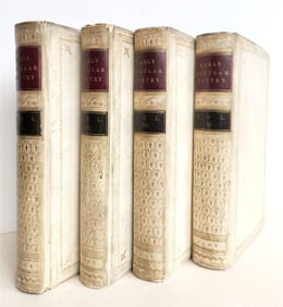 1864 EARLY POPULAR POETRY of ENGLAND 4 VOLUMES antique VELLUM BOUND in ENGLISH