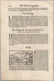 1575 LUXEMBOURG from BELLEFOREST EDITION of MUNSTER COSMOGRAPHY