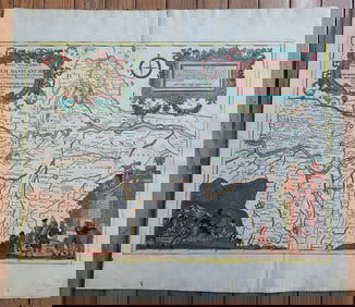 1734 MAP of DUCHY of MANTUA ITALY antique AUTHENTIC hand colored