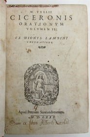 1580 CICERO ORATIONUM 16th CENTURY
