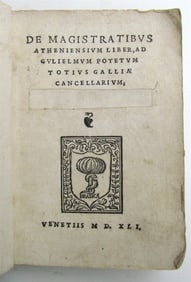 1541 De magistratibus Atheniensium liber antique ATHENIAN MAGISTRATES 16th CENT.