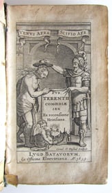 1635 ELZEVIR PRESS TERENCE COMEDIES POETRY antique VELLUM BINDING