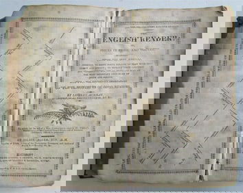 1824 ENGLISH READER PIECES of PROSE & POETRY BY MURRAY & ALGER BALTIMORE antique