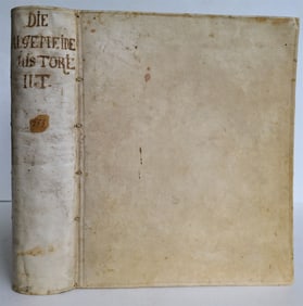 1759 HISTORY OF THE WORLD in GERMAN antique ILLUSTRATED w/VIEW of ISFAHAN vellum