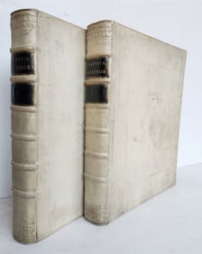 1768-1802 EURIPIDES TRAGEDIES 2 VOLUMES antique VELLUM GREEK & LATIN poetry