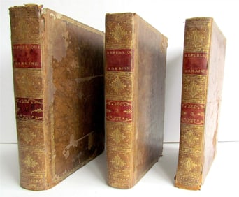 1777 3 VOLUMES ROMAN HISTORY ILLUSTRATED antique in FRENCH