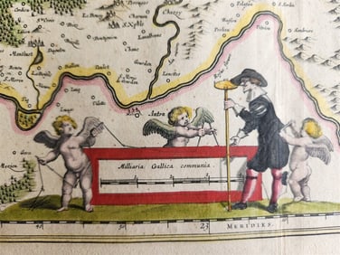 1640 MAP of FRANCE BRESSE by WILLEM BLAEU antique AUTHENTIC hand colored