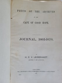 1901 PRECIS OF ARCHIVES of CAPE of GOOD HOPE JOURNAL 1662-1670 antique S.AFRICA