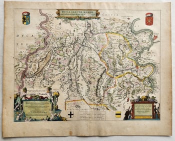 1640 MAP of GERMANY FOSSA SANCTAE MARIAE by WILLEM BLAEU antique AUTHENTIC
