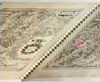 1640 MAP of FRANCE SAVOY by WILLEM BLAEU antique AUTHENTIC hand colored