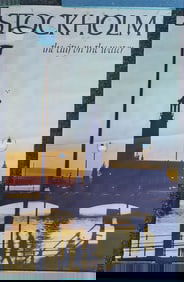 1970s SWEDEN STOCKHOLM CITY ON THE WATER TRAVEL POSTER vintage 24.5 x 39"