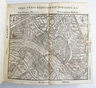 1577 HISTORY of BASEL in LATIN antique 16th CENTURY ILLUSTRATED w/ MAP