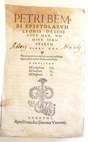 1538 PIETRO BEMBO Epistolarum Leonis decimi antique VELLUM BOUND 16th CENTURY