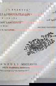 1777 I PRINCIPIJ DELLA LINGUA ITALIANA by GIOVANNI LANCILOTTI antique VELLUM