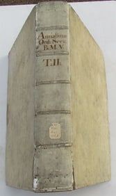 1721 ANTIQUE VELLUM BOUND FOLIO - ORDER OF SERVANTS OF VIRGIN MARY ANNALS