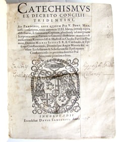1577 Catechismus ex decreto concilii Tridentini ANTIQUE 16th CENTURY vellum